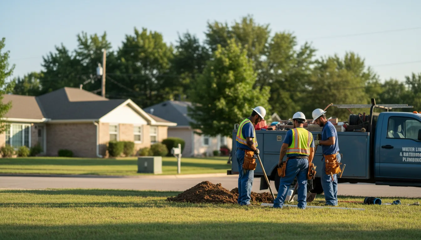 Residential water line and bathroom plumbing service in Enola, AR